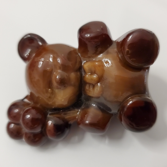 Vntg Boyd "Patrick the Bear" Chocolate Brown Slag Glass - Picture 2 of 10